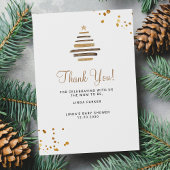 Winter baby shower rustic tree  サンキューカード