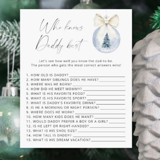 Winter baby shower Who knows daddy best game (クリエイターアップロード済み)