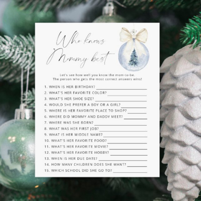 Winter baby shower Who knows mommy best (クリエイターアップロード済み)