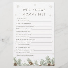 Winter Baby Shower Who Knows Mommy Best Game
