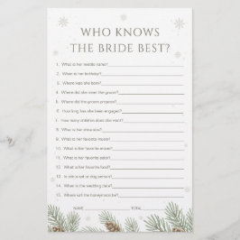 Winter Baby Shower Who Knows The Bride Best Game