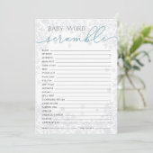 Winter Baby Shower Word Scramble Game Card アドバイスカード (スタンド正面)