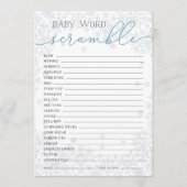 Winter Baby Shower Word Scramble Game Card アドバイスカード (正面)