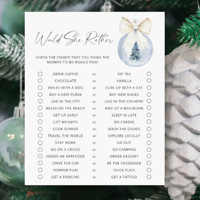 Winter baby shower - Would She Rather Game (クリエイターアップロード済み)