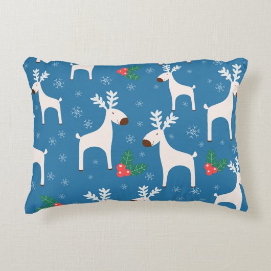 Winter background with deers ( seamless pattern)an アクセントクッション (正面)