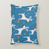 Winter background with deers ( seamless pattern)an アクセントクッション (正面(垂直))