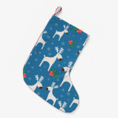 Winter background with deers ( seamless pattern)an スモールクリスマスストッキング (正面 (吊り時))