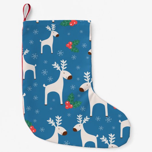 Winter background with deers ( seamless pattern)an スモールクリスマスストッキング (正面)