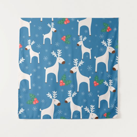 Winter background with deers ( seamless pattern)an タペストリー (正面)