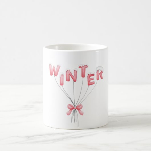 Winter Balloon Letters – Cute Snowy Design コーヒーマグカップ (中央)