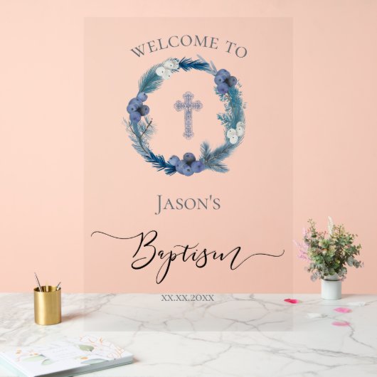 winter Baptism welcome sign アクリルサイン (ウェディング)
