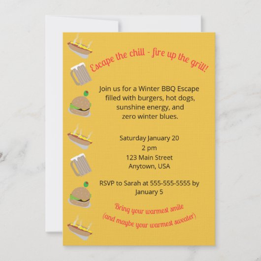 Winter Barbeque Invitation 招待状 (正面)