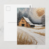 winter barn with golden details ポストカード (正面/裏面)