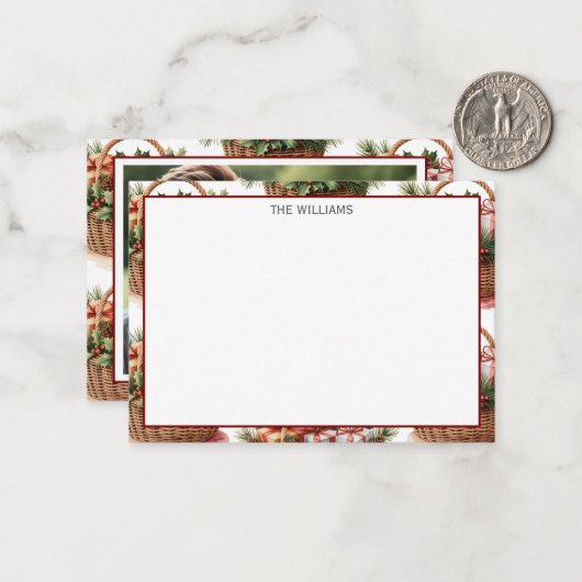 Winter Basket Photo Note Card ノートカード (正面/裏面インサイチュ)