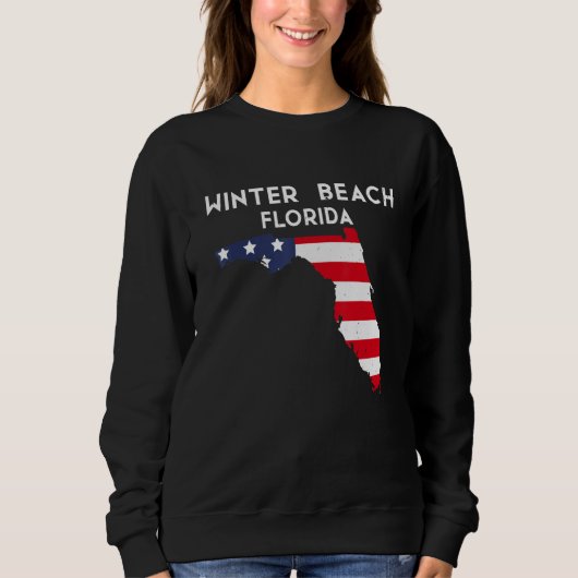 Winter Beach Florida USA State America Travel Flor スウェットシャツ (正面)