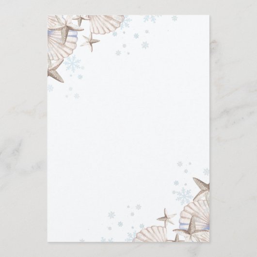 Winter Beach Theme 18th Birthday Party 招待状 (裏面)