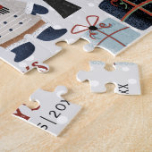 Winter bear and trees Happy holidays Christmas ジグソーパズル (側面)