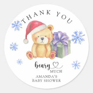 Winter bear - beary much - ありがとう ラウンドシール