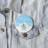 Winter Bear Blue Sleigh ママになる 缶バッジ (インサイチュ)