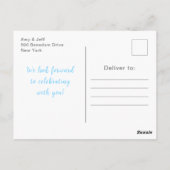 Winter Bear Blue Sleigh Baby Shower ポストカード (裏面)