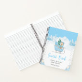 Winter Bear Blue Sleigh Baby Shower Guest Book ノートブック (内部)