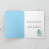 Winter Bear Blue Sleigh Baby Shower Thank You サンキューカード (内部)