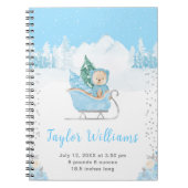 Winter Bear Blue Sleigh Birth Statistics ノートブック (正面)