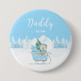 Winter Bear Blue Sleigh Daddy To Be 缶バッジ