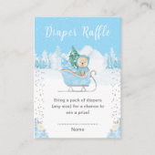 Winter Bear Blue Sleigh Diaper Raffle エンクロージャーカード (正面)