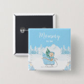 Winter Bear Blue Sleigh Mommy To Be 缶バッジ (正面&裏面)
