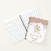 Winter Bear Brown Sleigh Baby Shower Guest Book ノートブック (内部)