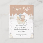 Winter Bear Brown Sleigh Diaper Raffle エンクロージャーカード (正面)