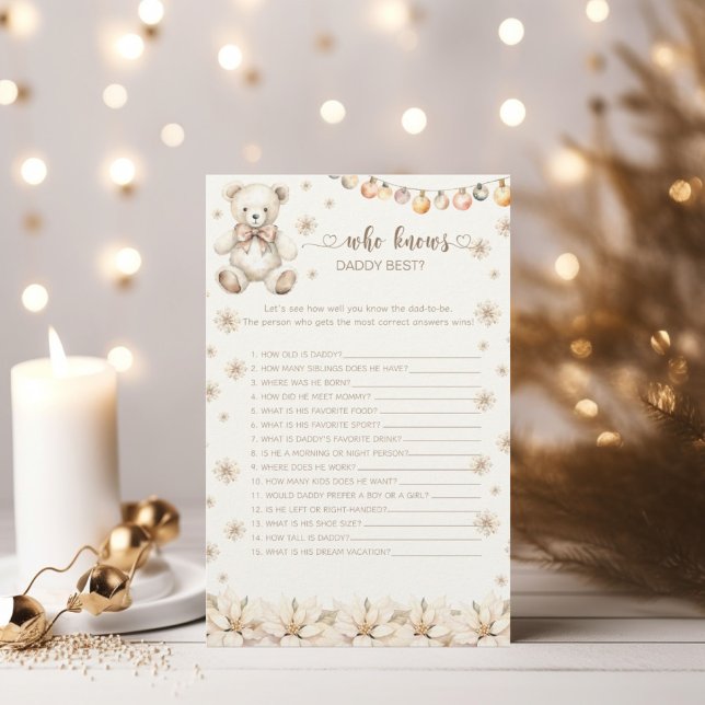 Winter Bear Know Daddy 最高の Baby Shower Game (クリエイターアップロード済み)