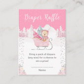 Winter Bear Pink Sleigh Diaper Raffle エンクロージャーカード (正面)
