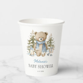Winter Bear Watercolor Baby Shower 紙コップ