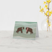 Winter Bears Greeting Card カード (黄色い花)