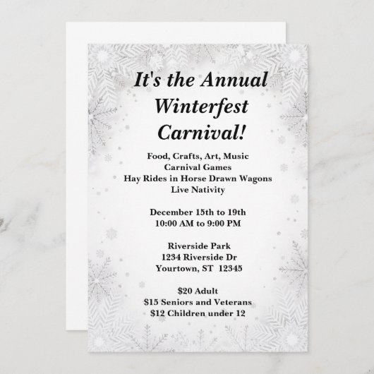 Winter Beauty Christmas Party 招待状 (正面/裏面)