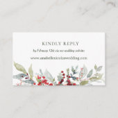 Winter Berlies Greeneryの結婚ウェブサイトRSVP エンクロージャーカード (正面)