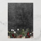 Winter Berries Black Happy Holidays Photo 箔シーズンカード (裏面)