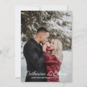 Winter Berryフローラフォトフラット日付カードを保存 セーブザデート (裏面)