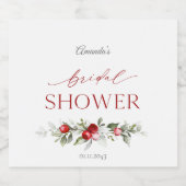 Winter Berry Bridal Shower スパークリングワインラベル (シングルラベル)
