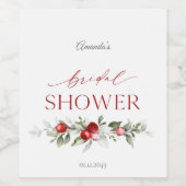 Winter Berry Bridal Shower ワインラベル (シングルラベル)