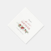 Winter Berry Bridal Shower Napkin スタンダードカクテルナプキン (角)