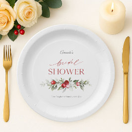 Winter Berry Bridal Shower Paper Plates ペーパープレート