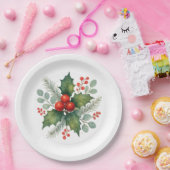 Winter berry Christmas  ペーパープレート (パーティー)