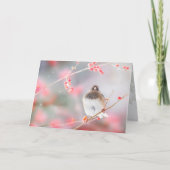 "Winter Berry Junco", 5" x 7"折り畳みグリーティングカード カード (正面)