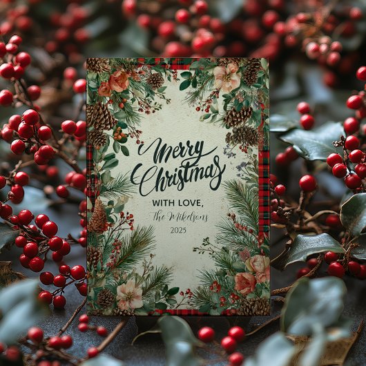 Winter Berry Pine Christmas シーズンカード