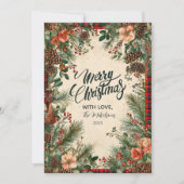 Winter Berry Pine Christmas シーズンカード (正面)