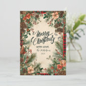 Winter Berry Pine Christmas シーズンカード (スタンド正面)