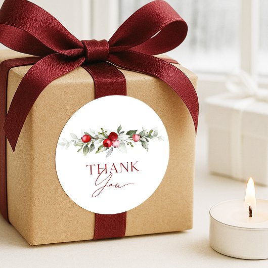 Winter Berry Thank You ラウンドシール